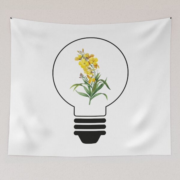 Item preview, Light Bulb with Yellow Flowers designed and sold by Stag's PK.