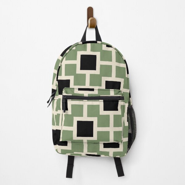 Item preview, Geometric Trellis Pattern 518 Black Sage Green and Beige designed and sold by tonymagnerart.