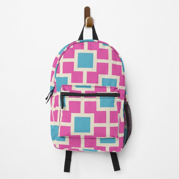 Item preview, Geometric Trellis Pattern 523 Pink Blue and Beige designed and sold by tonymagnerart.