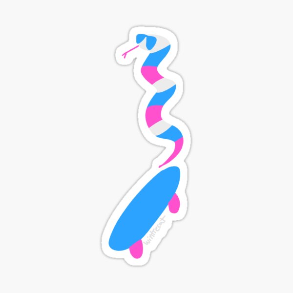 trans pride skater snake Sticker