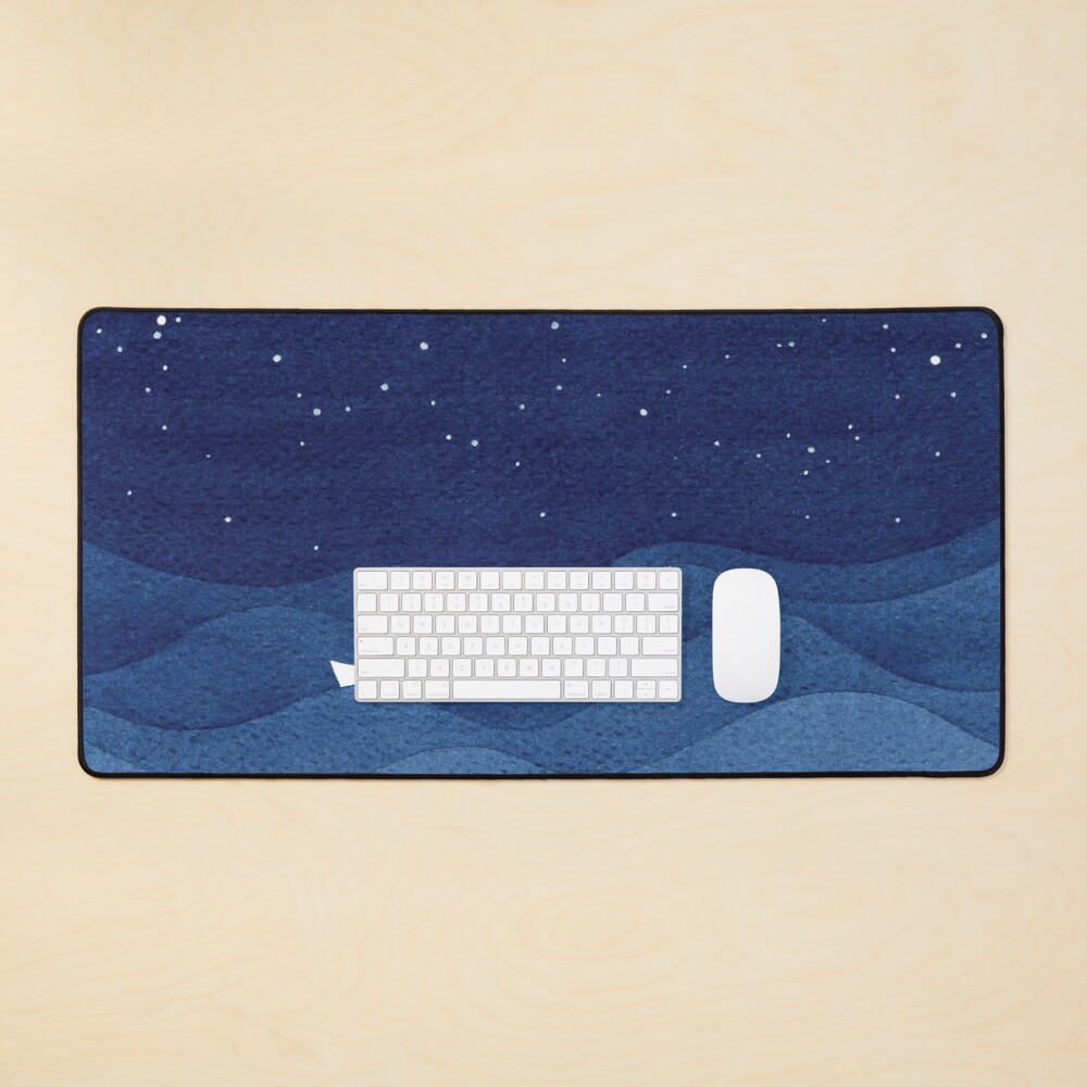 blue ocean waves, sailboat ocean stars Mouse Pad