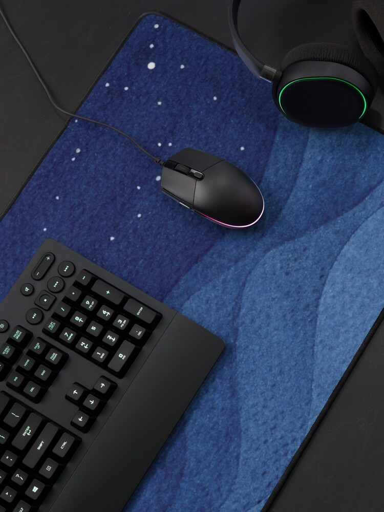 Alternate view of blue ocean waves, sailboat ocean stars Mouse Pad