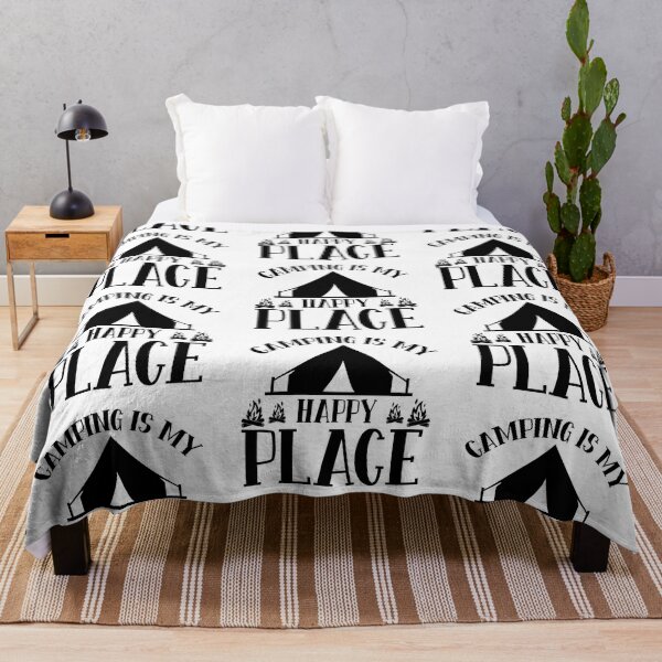 Item preview, Camping is My Happy Place Adventure Awaits le Mountain Hiking Camping Tree Mountains Tent Art Design Happy Apparel Essential Inspiration Joy Mood Funny designed and sold by DesignByHeartUK.