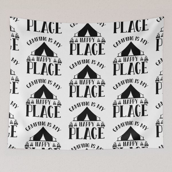 Item preview, Camping is My Happy Place Adventure Awaits le Mountain Hiking Camping Tree Mountains Tent Art Design Happy Apparel Essential Inspiration Joy Mood Funny designed and sold by DesignByHeartUK.
