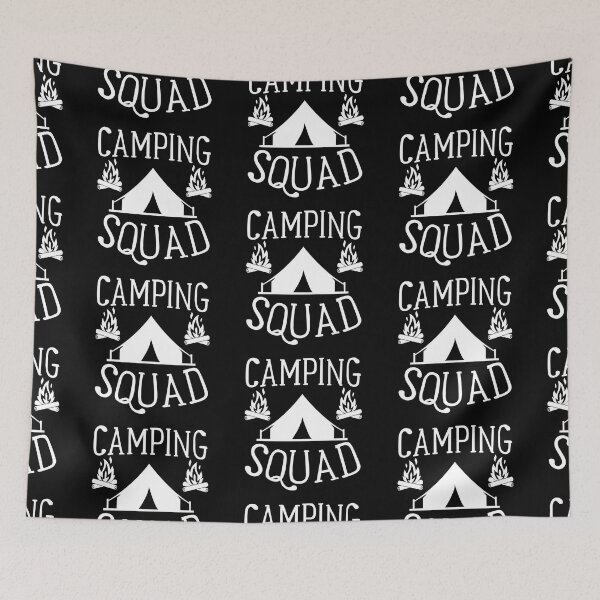 Item preview, Camping Squad Adventure Awaits le Mountain Hiking Camping Tree Mountains Tent Art Design Happy Apparel Essential Inspiration Joy Mood Funny designed and sold by DesignByHeartUK.