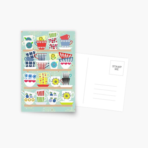 Vintage Scandinavian cups Postcard
