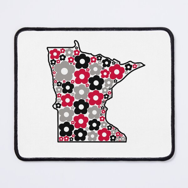 Item preview, Minnesota Groovy Flowers Red Black Grey designed and sold by ehalverson101.