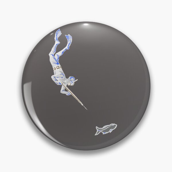 Item preview, Vintage Spearfishing Diver Underwater with Speargun and Fish URM designed and sold by urmaddad.