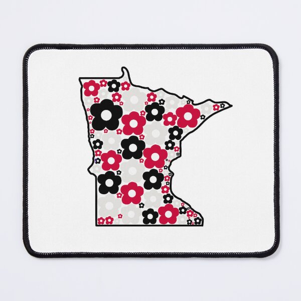 Item preview, Minnesota Groovy Flowers Red Black designed and sold by ehalverson101.