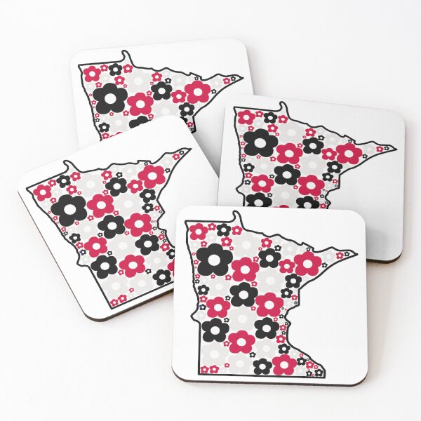 Item preview, Minnesota Groovy Flowers Red Black designed and sold by ehalverson101.