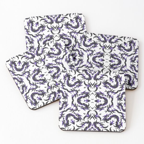 Item preview, Purple And Black Metallic Mythical Dragon Chinoiserie  designed and sold by DesignLust.