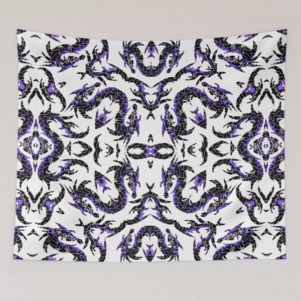 Item preview, Purple And Black Metallic Mythical Dragon Chinoiserie  designed and sold by DesignLust.