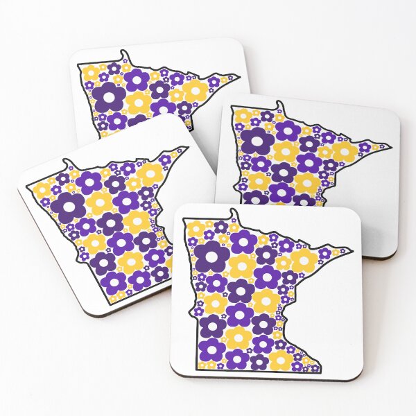 Item preview, Minnesota Groovy Flowers Purple Gold designed and sold by ehalverson101.