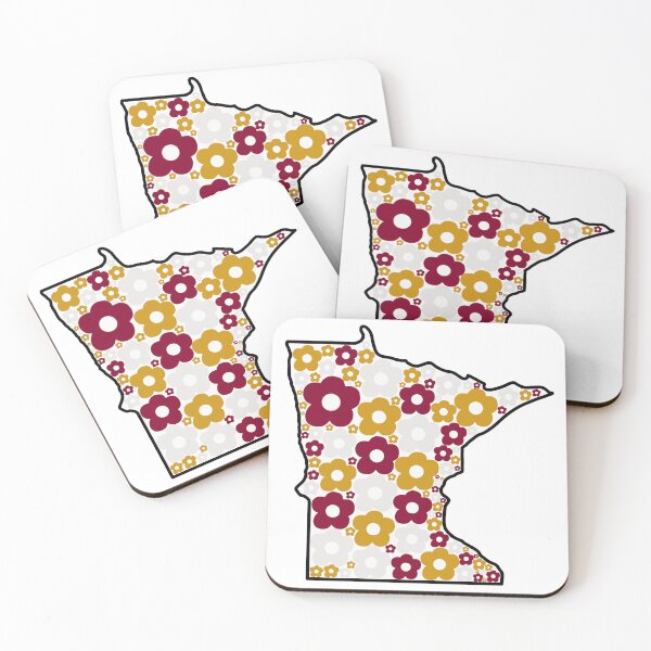 Item preview, Minnesota Groovy Flowers Maroon and Gold designed and sold by ehalverson101.