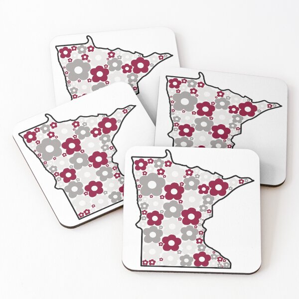 Item preview, Minnesota Groovy Flowers Maroon and Grey designed and sold by ehalverson101.