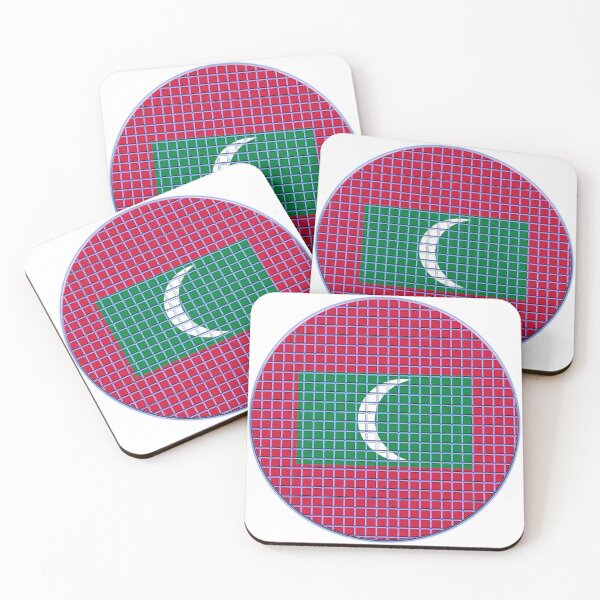 Item preview, Maldives Flag Rounded - Squares Pixel  designed and sold by MoonElite.
