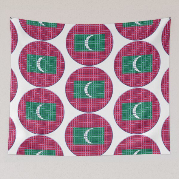 Item preview, Maldives Flag Rounded - Squares Pixel  designed and sold by MoonElite.