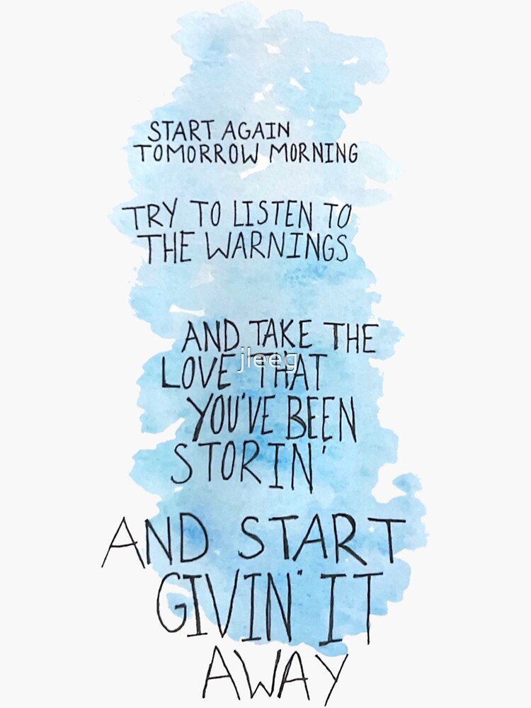 "Noah Reid Statue's in the Stone Lyrics" Sticker for Sale by jleeg