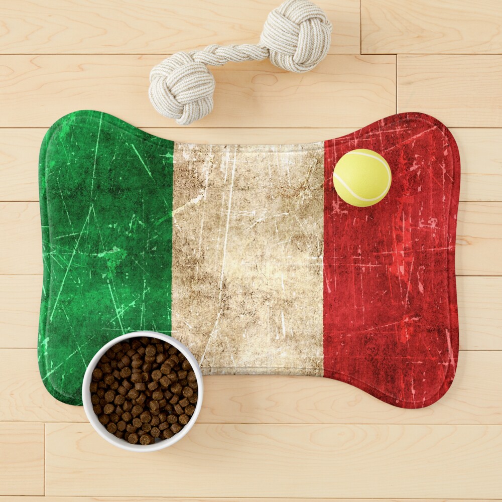 Vintage Aged and Scratched Italian Flag Pet Mat