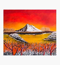 white mountain sky on fire Photographic Print