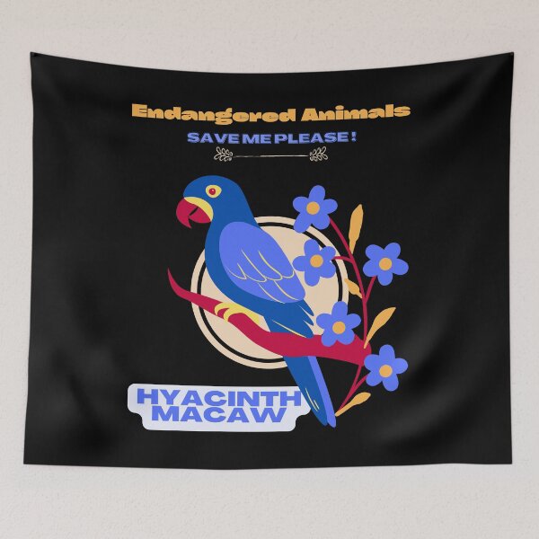 Item preview, Endangered Animals Hyacinth Macaw designed and sold by yassooarts.