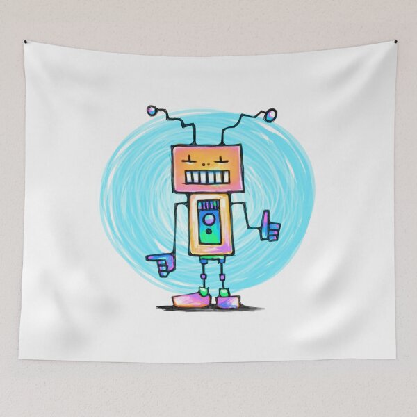 Item preview, Robot meditation. A robot with positive vibes designed and sold by AnadinArtwork.
