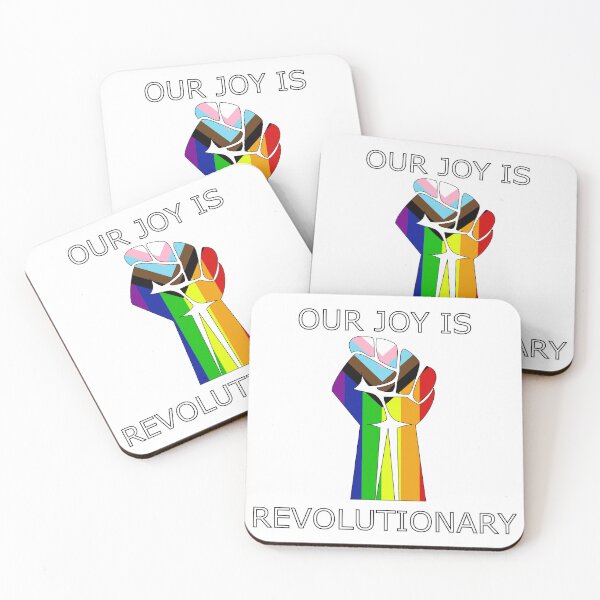 Item preview, ‘Our Joy is Revolutionary’ LGBT+ Pride Fist icon designed and sold by AAK-Art.