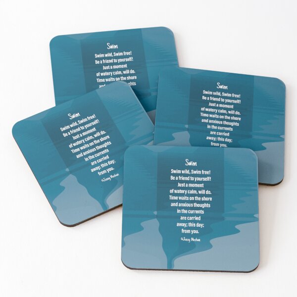 Item preview, Swim Wild Swim Free Poem Art Print Products by  Jenny Meehan  designed and sold by Jenny Meehan Art Prints and Patterns  .