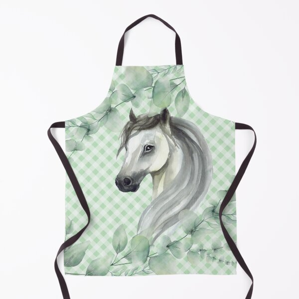 Item preview, Beautiful Horse, Greenery and Gingham, Watercolor Cottagecore Beauty, 2 of 2 in this collection designed and sold by Orianah.
