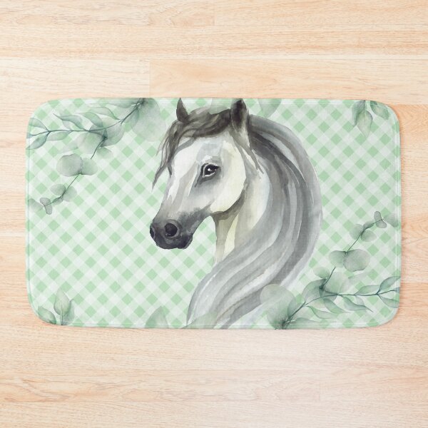 Item preview, Beautiful Horse, Greenery and Gingham, Watercolor Cottagecore Beauty, 2 of 2 in this collection designed and sold by Orianah.