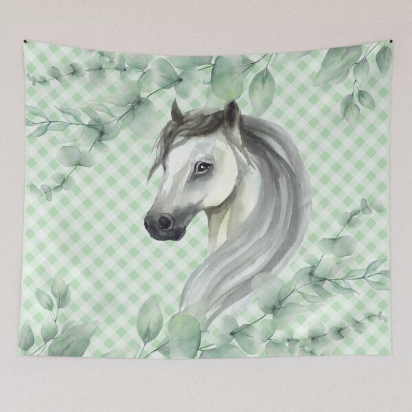 Item preview, Beautiful Horse, Greenery and Gingham, Watercolor Cottagecore Beauty, 2 of 2 in this collection designed and sold by Orianah.