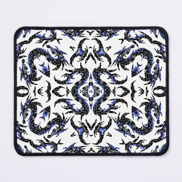 Item preview, Blue And Black Metallic Mythical Dragon Chinoiserie designed and sold by DesignLust.