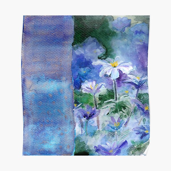 Blue Flowers Poster