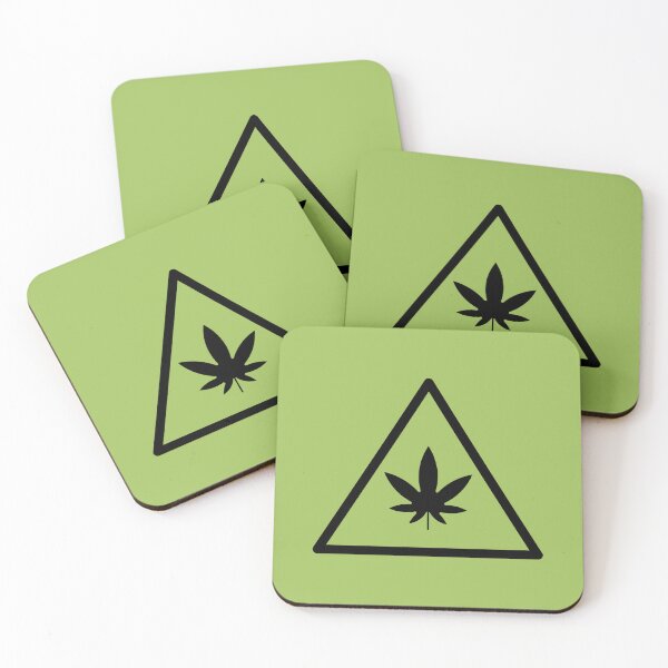 Item preview, Contains THC Weed Leaf Caution Symbol Label Black - For Stoners/Smokers 420/Weed/Marijuana/Cannabis/Pot Lovers designed and sold by SteamParliament.