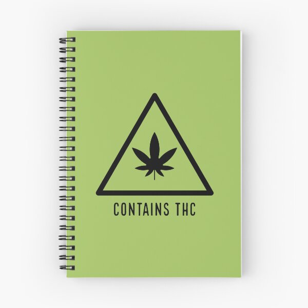 Item preview, Contains THC Weed Leaf Caution Symbol Label Black With Text - For Stoners/Smokers 420/Weed/Marijuana/Cannabis/Pot Lovers designed and sold by SteamParliament.