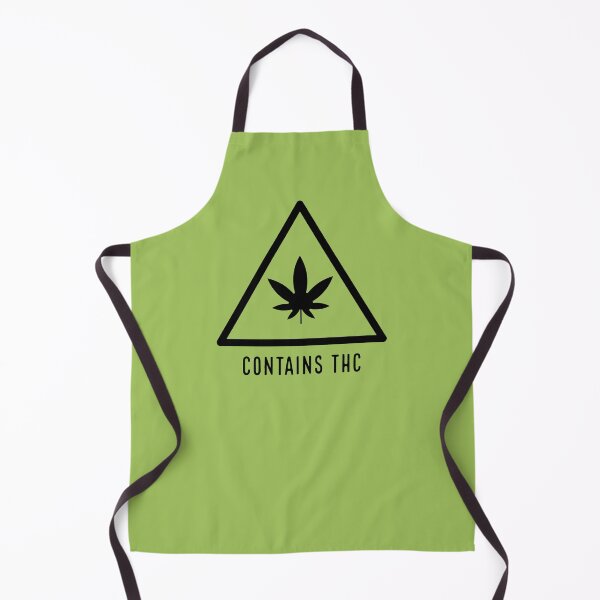 Item preview, Contains THC Weed Leaf Caution Symbol Label Black With Text - For Stoners/Smokers 420/Weed/Marijuana/Cannabis/Pot Lovers designed and sold by SteamParliament.