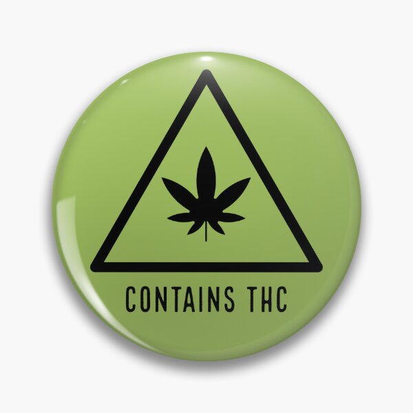 Item preview, Contains THC Weed Leaf Caution Symbol Label Black With Text - For Stoners/Smokers 420/Weed/Marijuana/Cannabis/Pot Lovers designed and sold by SteamParliament.