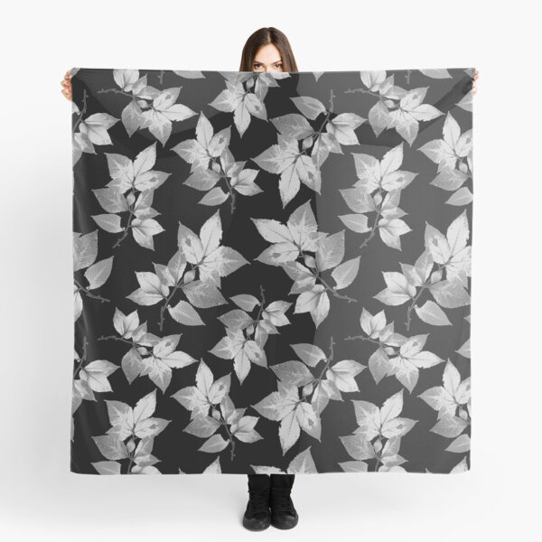 Monotone Autumn Leaves Scarf