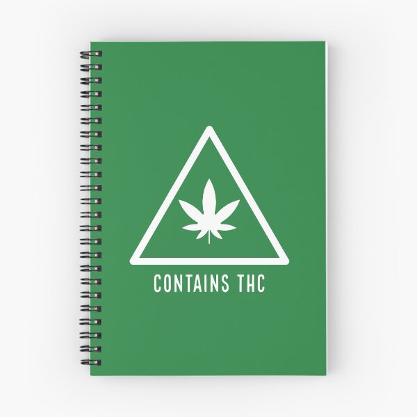 Item preview, Contains THC Weed Leaf Caution Symbol Label White With Text - For Stoners/Smokers 420/Weed/Marijuana/Cannabis/Pot Lovers designed and sold by SteamParliament.