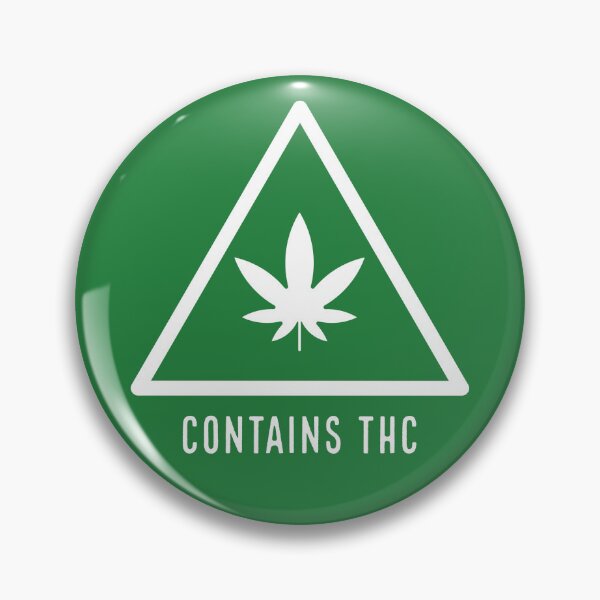 Item preview, Contains THC Weed Leaf Caution Symbol Label White With Text - For Stoners/Smokers 420/Weed/Marijuana/Cannabis/Pot Lovers designed and sold by SteamParliament.