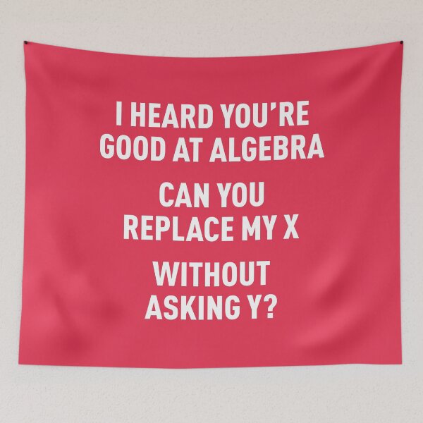 Item preview, I Heard You're Good at Algebra, Can You Replace My X Without Asking Y? (Red Pink BG) designed and sold by FilipeFerreira.