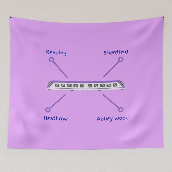 Item preview, Elizabeth Line Purple Train Map on Light Purple designed and sold by LoloTrends.