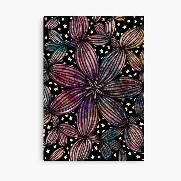 Multicolor Teal & Purple Petals and Seed Pods Collection 052822 by Kristi Duggins Canvas Print