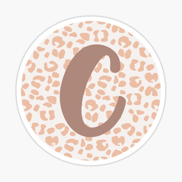 Monogram Letter C Leopard Sticker