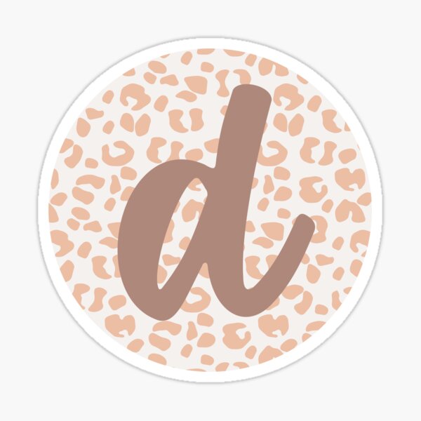 Monogram Letter D Leopard Sticker