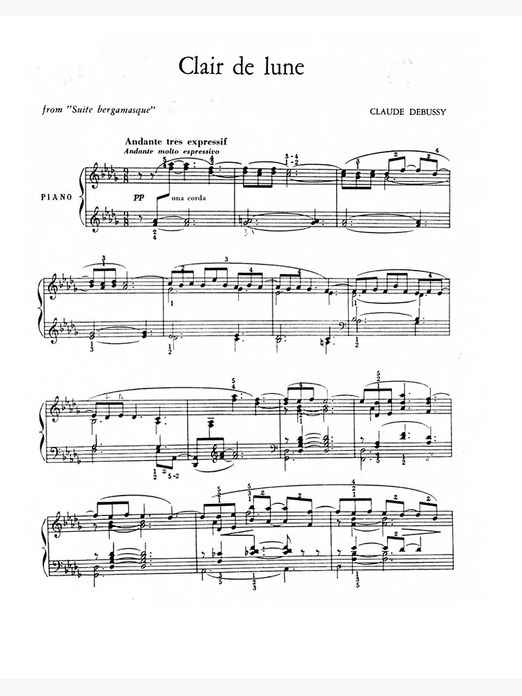 Clair De Lune Handwritten Sheet Music 