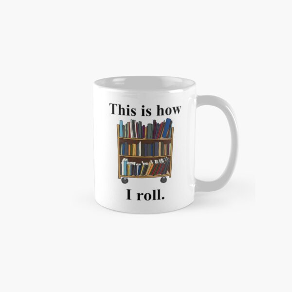 Vista previa del artículo con la obra «Diseño de bibliotecario: así es como ruedo: un carrito de biblioteca», diseñado y vendido por EstelleStar.