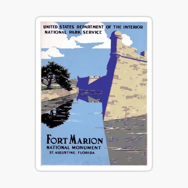 Vintage Fort Marion National Monument St. Augustine Florida Travel Sticker