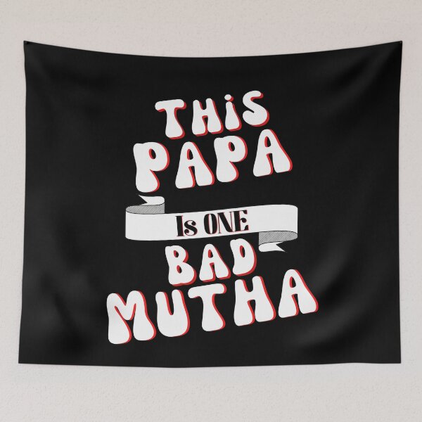 Item preview, Retro This Papa is One Bad Mutha White and Red Letter Father's Day Birthday Gift designed and sold by podguy.