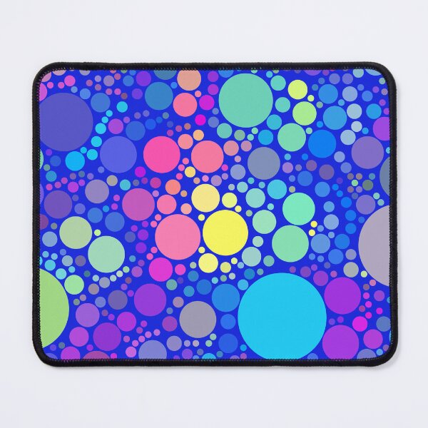 Item preview, Neon Confetti Multicolored Polka Dots On Blue Pattern Design designed and sold by patternsoup.